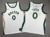 2023/24 Celtics TATUM #0 White Kids City Edition NBA Jerseys 刺绣