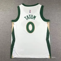 2023/24 Celtics TATUM #0 White Kids City Edition NBA Jerseys 刺绣
