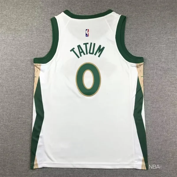 2023/24 Celtics TATUM #0 White Kids City Edition NBA Jerseys 刺绣