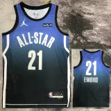 2023 ALL STAR EMBIID #21 Blue Top Quality Hot Pressing NBA Jersey