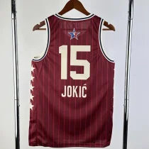 2023/24  ALL-STAR JOKIC #15 Red Top Quality Hot Pressing NBA Jersey