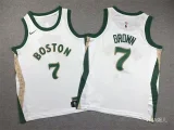 2023/24 Celtics BROWN #7 White Kids City Edition NBA Jerseys 刺绣
