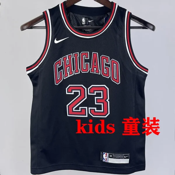 Bulls JORDAN #23 Black Kids NBA Jersey