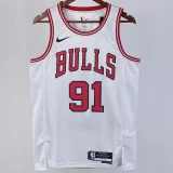 2023/24 Bulls RODMAN #91 White NBA Jerseys