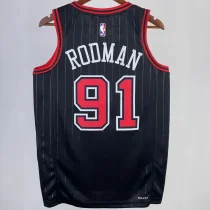 2023/24 Bulls RODMAN #91 Black NBA Jerseys