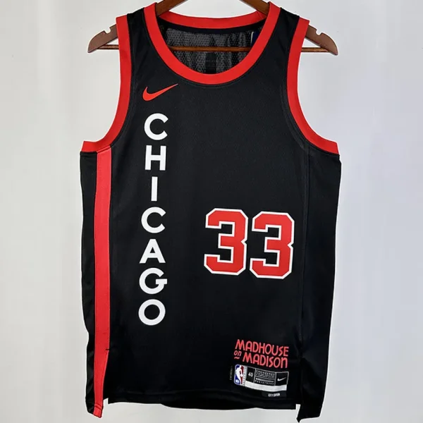 2023/24 Bulls PIPPEN #33 Black City Edition NBA Jerseys