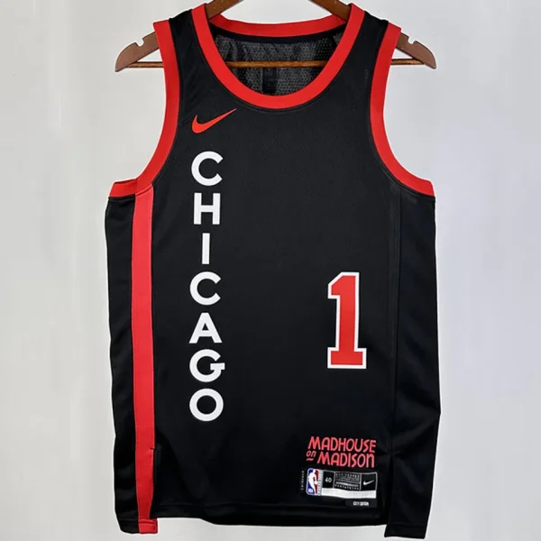 2023/24 Bulls ROSE #1 Black City Edition NBA Jerseys