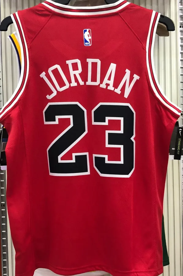Bulls Jordan #23 Red NBA Jerseys Hot Pressed