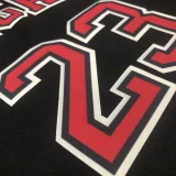 Bulls Jordan #23 Black NBA Jerseys Hot Pressed