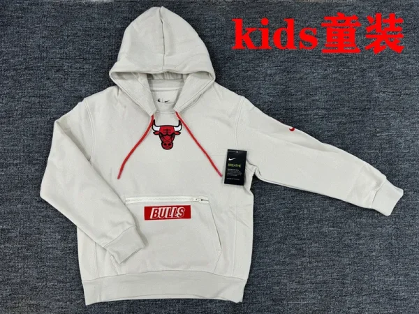 2023/24 Bulls Kids NBA White Hoodie