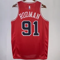 2023/24 Bulls RODMAN #91 Red NBA Jerseys