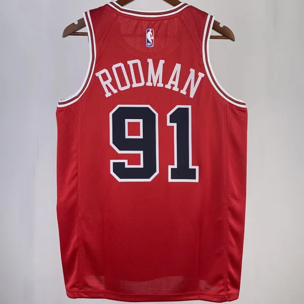 2023/24 Bulls RODMAN #91 Red NBA Jerseys