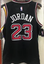 Bulls Jordan #23 Black NBA Jerseys Hot Pressed