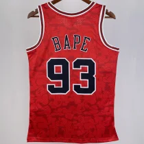 1997/98 Bulls BAPE×M&N #93 Red NBA Jerseys