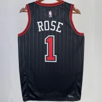 2023/24 Bulls ROSE #1 Black NBA Jerseys 热压