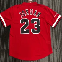 JORDAN # 23 Bulls Red Mitchell Ness Retro Jerseys