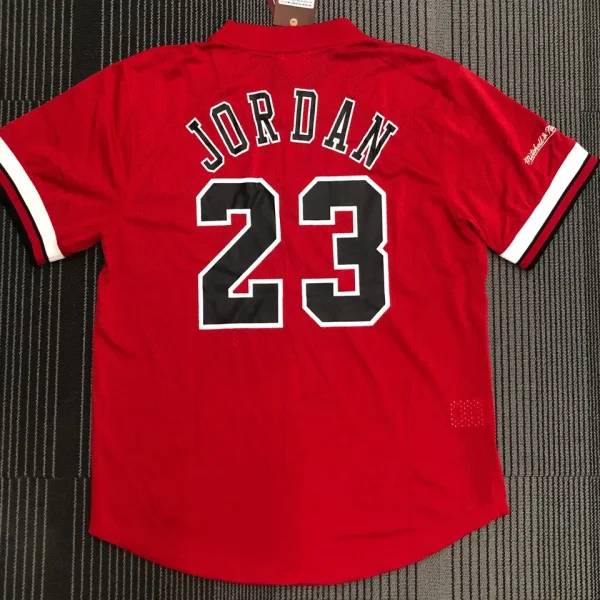 JORDAN # 23 Bulls Red Mitchell Ness Retro Jerseys