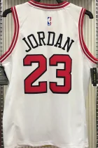 Bulls Jordan #23 White NBA Jerseys Hot Pressed