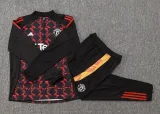 2025 Man United Black Red Kids Sweater Tracksuit