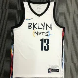 2021 Nets HARDEN #13 City Edition White NBA Jerseys Hot Pressed