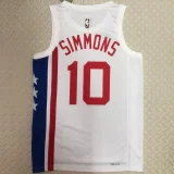 Nets SIMMONST #10 White Retro NBA Jerseys