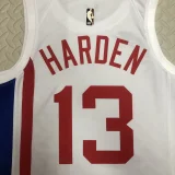 Nets HARDEN #13 White Retro NBA Jerseys