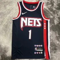 2023 Nets BRIDGES #1 White NBA Jerseys