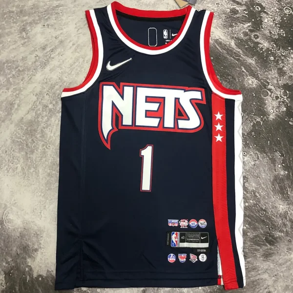 2023 Nets BRIDGES #1 White NBA Jerseys