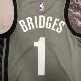 2023 Nets BRIDGES #1 White NBA Jerseys