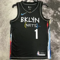 2023 Nets BRIDGES #1 Black NBA Jerseys