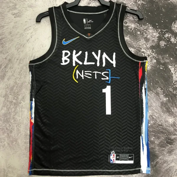 2023 Nets BRIDGES #1 Black NBA Jerseys