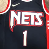 2023 Nets BRIDGES #1 White NBA Jerseys