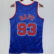 1993 Nets BAPE×M&N #93 Blue NBA Jerseys