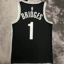 2023 Nets BRIDGES #1 Black NBA Jerseys