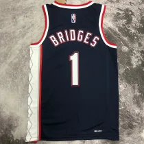 2023 Nets BRIDGES #1 White NBA Jerseys