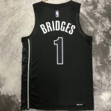 2023/24 Nets BRIDGES #1 Black NBA Jerseys