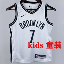 Nets DURANT #7 White Kids NBA Jersey