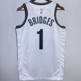 2023/24 Nets BRIDGES #1 White NBA Jerseys