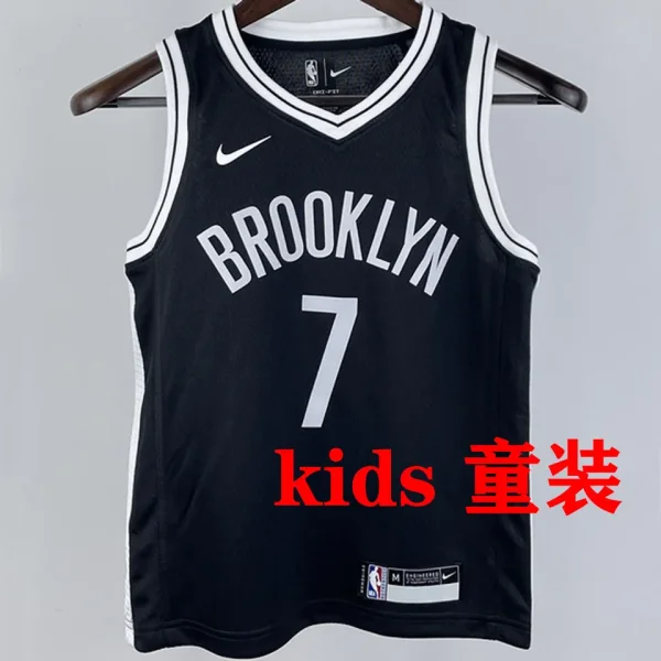 Nets DURANT #7 Bkacl Kids NBA Jersey