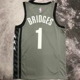 2023 Nets BRIDGES #1 White NBA Jerseys