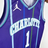 2020 Hornets BALL #1 Purple Retro NBA Jerseys