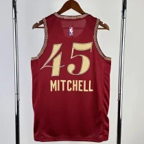2023/24 Cleveland Cavaliers MITCHLL #45 Red City Edition Top Quality Hot Pressing NBA Jersey