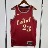 2023/24 Cleveland Cavaliers JAMES #23 Red City Edition Top Quality Hot Pressing NBA Jersey