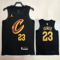 2022/23 Cleveland Cavaliers JAMES #23 Black Top Quality Hot Pressing NBA Jersey (Trapeze Edition)