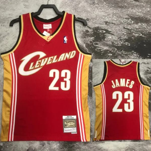 2003/04 Cleveland Cavaliers JAMES #23 Red Retro Top Quality Hot Pressing NBA Jersey