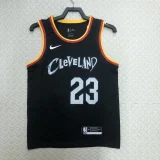 2022/23 Cleveland Cavaliers JAMES #23 Black City Edition Top Quality  NBA Jersey