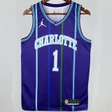 2020 Hornets BALL #1 Purple Retro NBA Jerseys