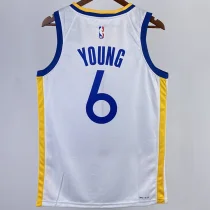2023/24 Warriors YOUNG #6 White NBA Jerseys