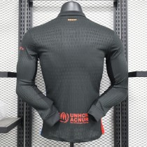 2024/25 Barcelona Away Long Sleeve Soccer Jersey Player Version