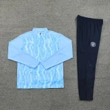 2025 Man City Sky Blue Kids Sweater Tracksuit